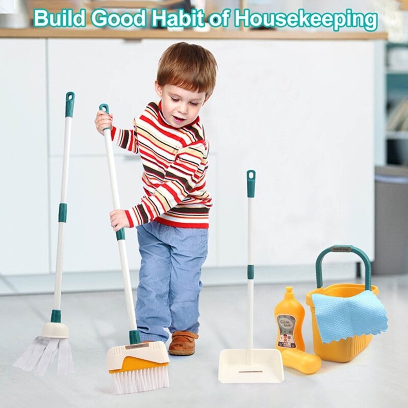 أدوات التنظيف التعليمية المبكرة للأولاد والبنات، مجموعة ألعاب منزلية للتظاهر باللعب في المنزل للأطفال الصغار