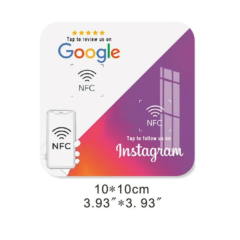لوحة NFC الاكريليك ل Instagram ، زيادة متابعيك والأعمال التجارية ، لوحة NFC