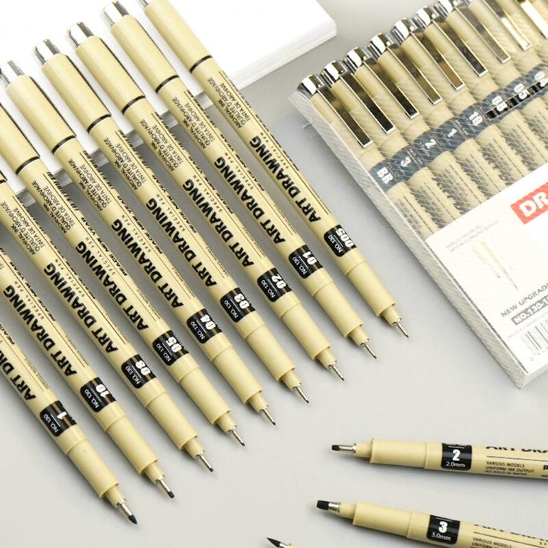 مجموعة تصميم قلم إبرة مقاوم للماء ، تصميم Fineliner ، 12 عرض خط مختلف للفنانين والتوضيح والرسم
