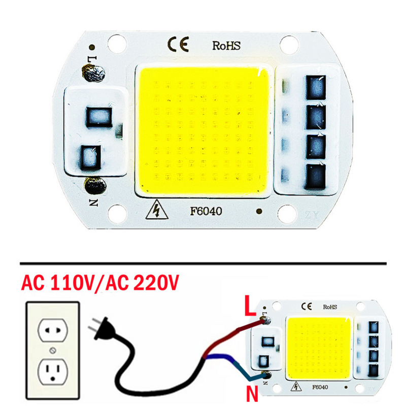 LED COB مصباح حبة 20 واط 30 واط 50 واط 220 فولت IP65 الذكية IC لا حاجة سائق لتقوم بها بنفسك ضوء الفيضانات Led لمبة الأضواء في الهواء الطلق رقاقة مصباح ألمع