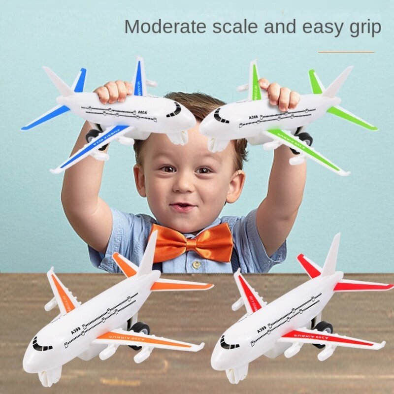 البلاستيك التراجع طائرة محاكاة نموذج للأطفال ، لعبة تعليمية الطائرات ، التراجع الطائرة ، لون عشوائي ، 4 قطعة