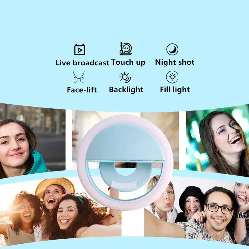 Selfie حلقة الهاتف المحمول مشبك عدسة ضوء مصباح Litwod 36 LED لمبات الطوارئ بطارية جافة ل كاميرا فوتوغرافية الجمال الهاتف الذكي جيدا
