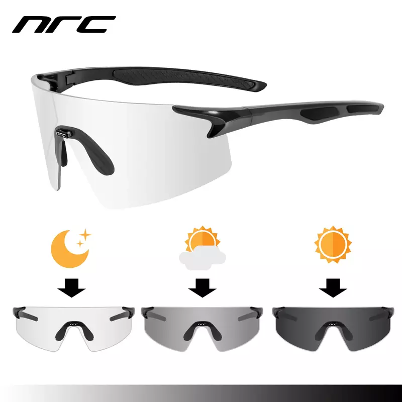 NRC 3 عدسة UV400 الدراجات النظارات TR90 دراجة هوائية للرياضة نظارات الدراجة الجبلية MTB الصيد التنزه ركوب نظارات للرجال النساء