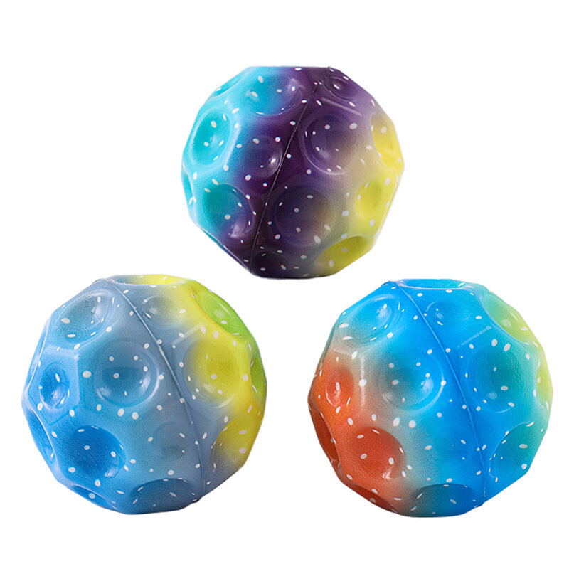 كرة نطاطة ناعمة مضادة للسقوط للأطفال ، شكل القمر ، كرة مسامية ، تصميم مريح ، كرة ترتد مطاطية ، لعبة مفيدة