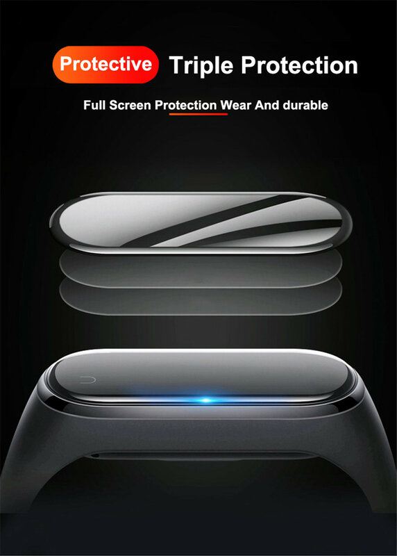 واقيات الشاشة ل شاومي MI الفرقة ، 9D الزجاج المقسى ، غطاء حماية كامل ، اكسسوارات Smartwatch ، HD فيلم ، 7 ، 6 ، 5 ، 8 ، 1-5 قطعة