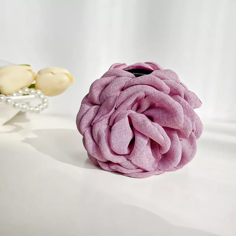 YHJ-ثلاثي الأبعاد مخلب شعر زهرة الورد للنساء ، قماش مصنوع يدويًا ، مشبك شعر ، مشبك قرش حلو ، إكسسوارات شعر