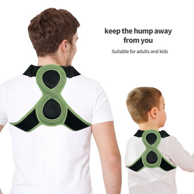 مصحح للوضع على شكل 8 للأطفال البالغين دعامة ظهر علوية قابلة للتعديل لعنق العمود الفقري للكتف الخلفي