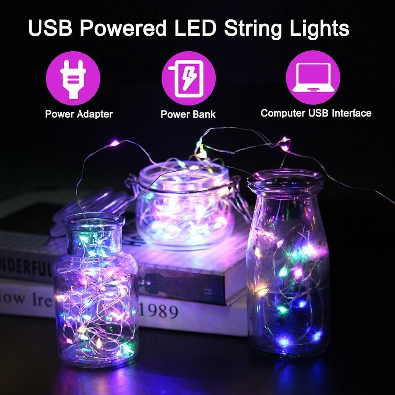 10M 5M Multicolor Festoon LED Fairy Light USB Powered Garland Christmas Lights Ornaments for Wedding Party Decorative Luminaires