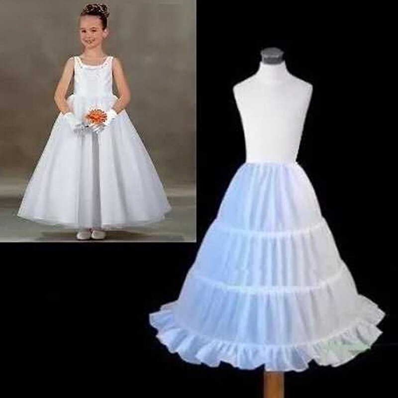 Girls Petticoats For Flower Girl Dresses 3 Hoops Length underskirt crinoline Wedding accessories for Children