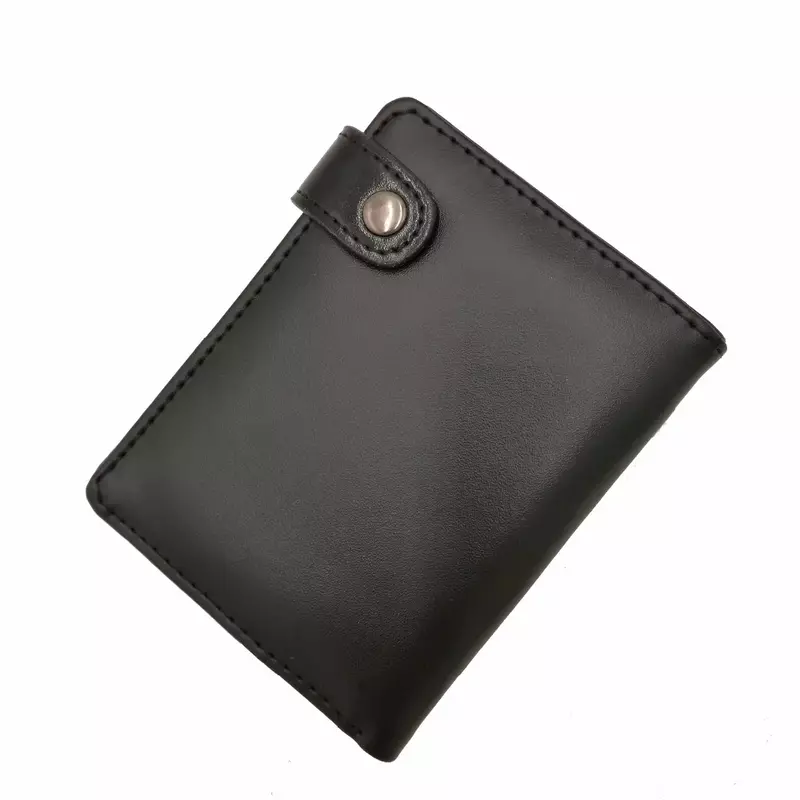 محفظة جلد أسود أنيمي للرجال والنساء ، حامل بطاقة وصورة ، محفظة عملات بتصميم قصير ، هدية تأثيري