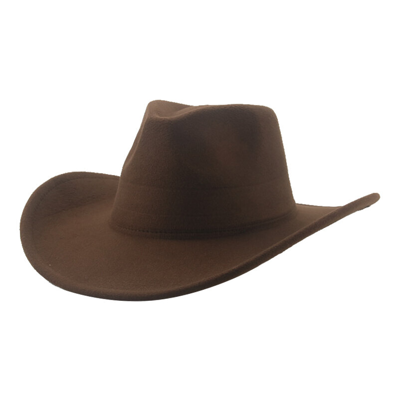 رعاة البقر قبعة القبعات للنساء رجل قبعة الصلبة بنما واسعة حافة عادية الغربية رعاة البقر الكاكي الأسود الجاز قبعات Sombrero Hombre Sombreros