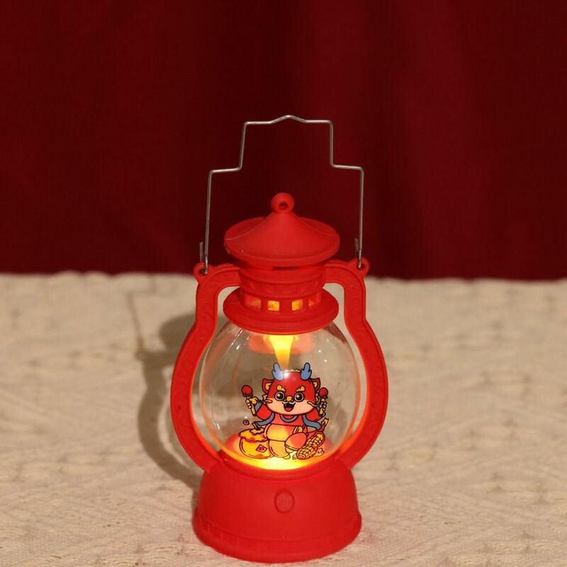 فانوس أحمر مضيء محمول للعام الجديد ، ديكور المنزل ، ضوء ليلي للمهرجان ، هدية للأطفال ، عام التنين