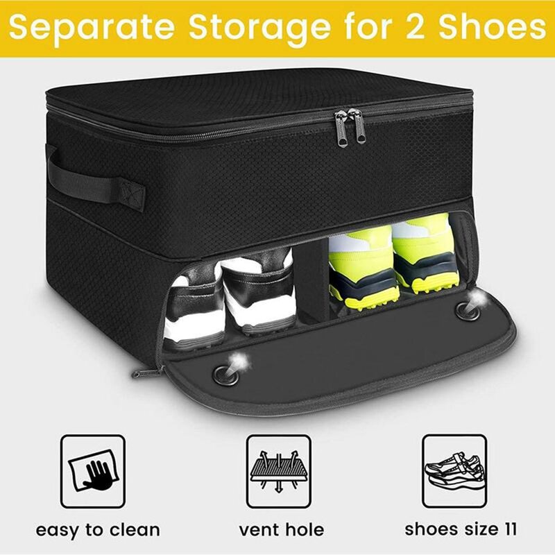 حقيبة تخزين أحذية الغولف للسيارة ، خزانة مع 5 مقصورة تهوية منفصلة ، منظم الغولف