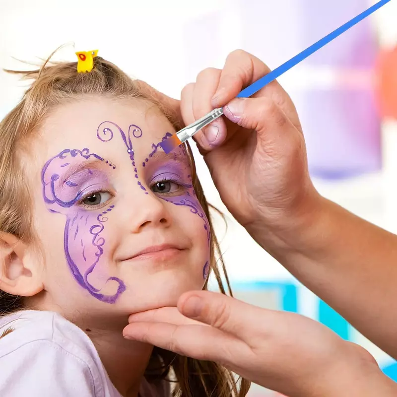 فاين نايلون فرشاة رسم الشعر, رسم ألوان مائية فرش طلاء مسطحة للأطفال, التفاصيل مستلزمات الرسم الفنية, صغير, 60 قطعة