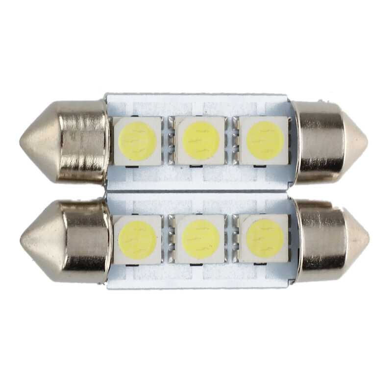 لوحة مصباح زينون بيضاء لإضاءة السيارة ، مصباح سقف مكوك ، مصباح مكوك ، 2 × C5W 3 LED ، SMD ، 36