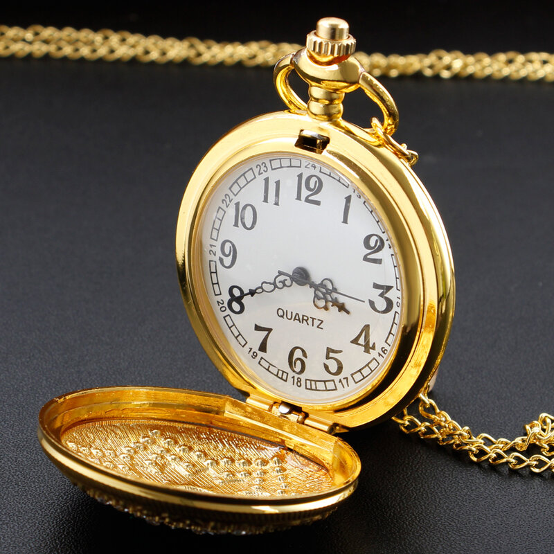 ساعة جيب كوارتز ذهبية للنساء ، مجوهرات عتيقة ، قلادة سلسلة ، عيد ميلاد ، ساعة ، هدية ذكرى سنوية ، موضة