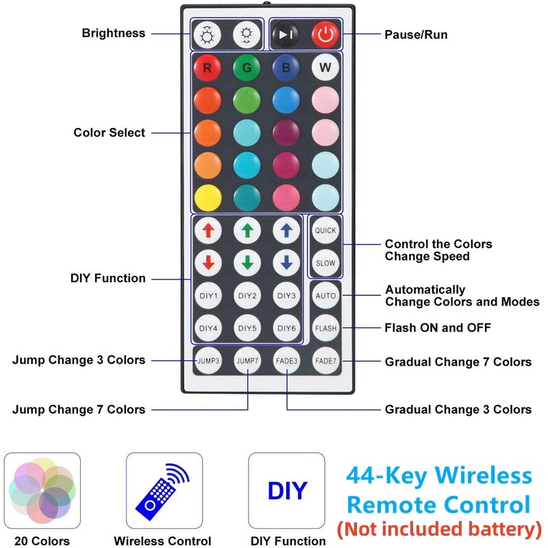 32.8ft 1-10 متر LED قطاع ضوء RGB 44key التحكم عن بعد اللون تغيير USB 5 فولت 2835/5050 مرنة الشريط التلفزيون الخلفية نوم ديكور