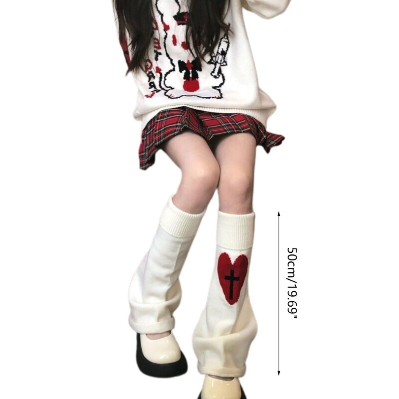 فاسق متماسكة جوارب السيقان اليابانية النساء القوطية القلب الهيكل العظمي غطاء للقدم الجوارب الطويلة