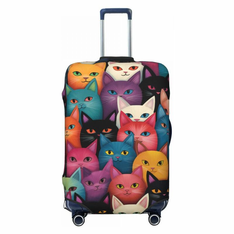 حقيبة أمتعة مرنة مطبوعة على الحيوانات ، غطاء حقيبة سفر للقطط المختلفة ، حماية السفر ، العطلة