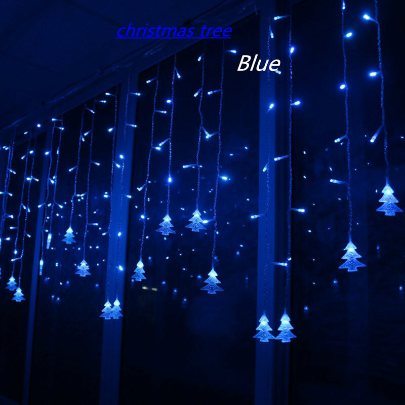 الاتحاد الأوروبي 220 فولت 4.5 متر 96 المصابيح الستار شجرة عيد الميلاد جليد سلسلة أضواء الجنية أضواء عيد الميلاد السنة الجديدة أضواء حفل زفاف الديكور