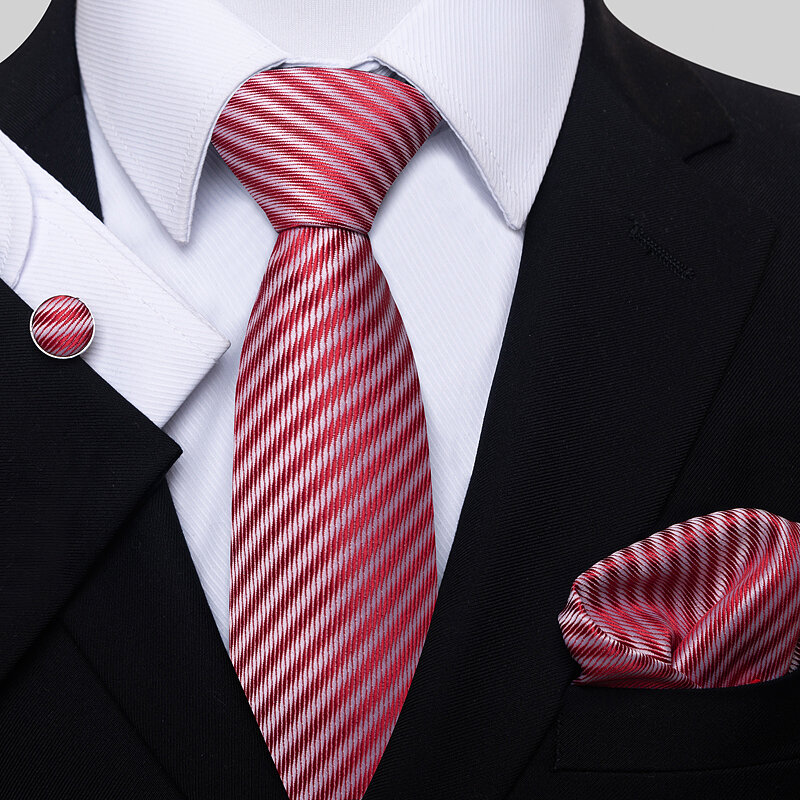 موضة دروبشيبينغ هدية عيد التعادل جيب Squares مجموعة أزرار الأكمام ربطة العنق نقطة رجل الوردي اكسسوارات الزفاف صالح مكان العمل