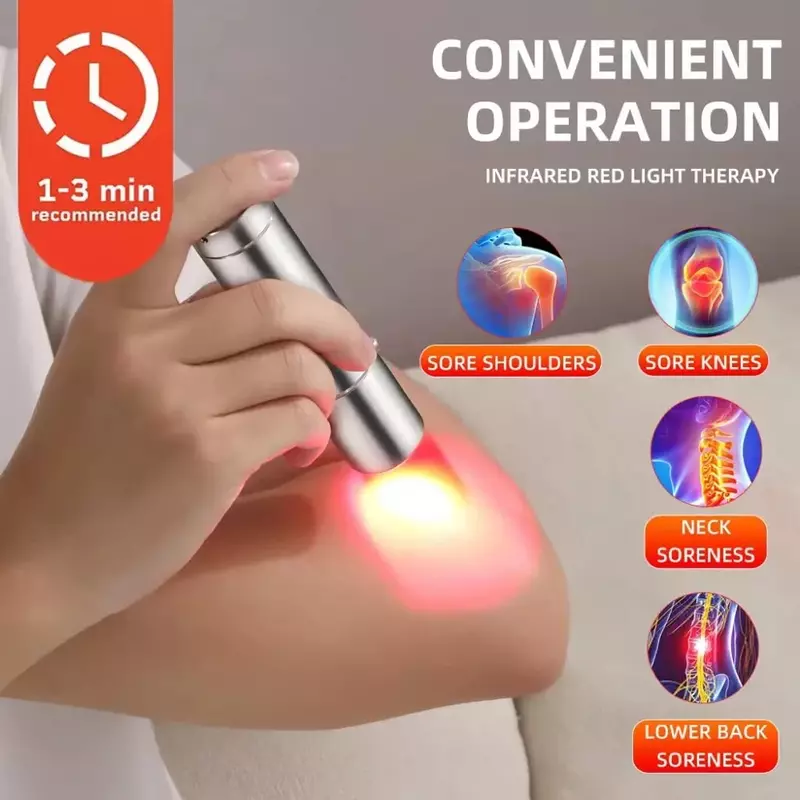 مصباح علاج بالضوء الأحمر صغير محمول باليد ، قلم شعلة ضوء الأشعة تحت الحمراء ليد ، علاج الألم ، كمصدر طاقة متنقل
