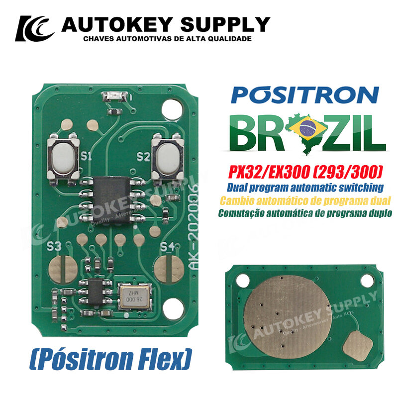 للبرازيل Positron فليكس (PX42) نظام إنذار ، مفتاح بعيد-برنامج مزدوج (293/300) AKBPCP150AT / AKBPCP125AT AutokeySupply