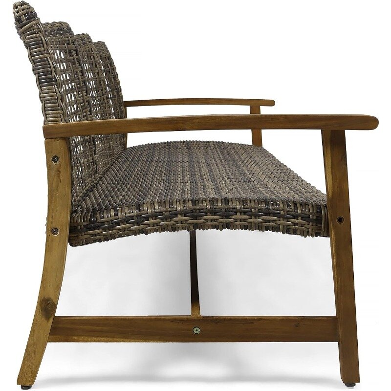 كريستوفر نايت-أريكة خشبية خارجية ، لون رمادي طبيعي ملطخ ، الخوص ، المنزل ، مارسيا ، 6.50x3200x3250