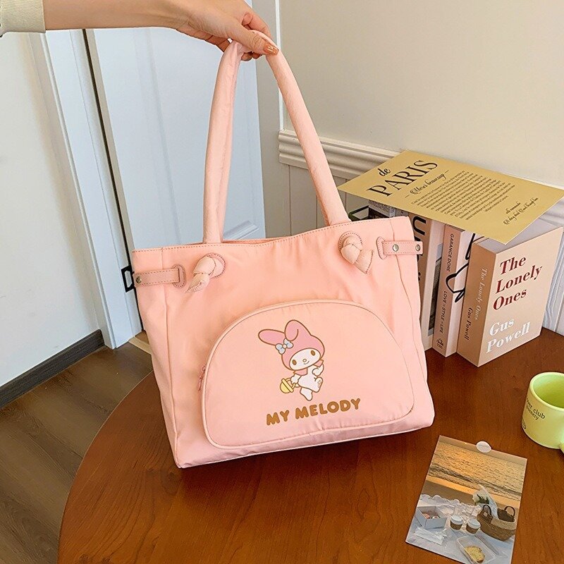 حقيبة حمل من MBTI-Kawaii للنساء ، نايلون ، طباعة كرتون ، لطيفة ، سعة كبيرة ، حقيبة كتف ، نمط جامعي ، حقيبة يد لوليتا عصرية