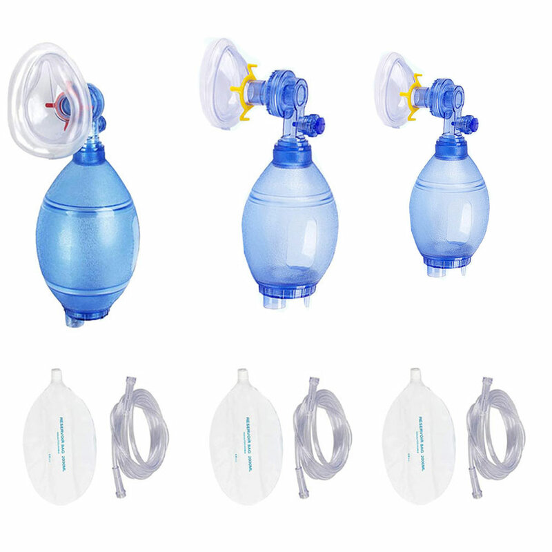 دليل التنفس البلاستيكية للبالغين والأطفال ، حقيبة Ambu ، أنبوب الأكسجين ، الإسعافات الأولية ، جهاز التنفس بسيط ، الكبار