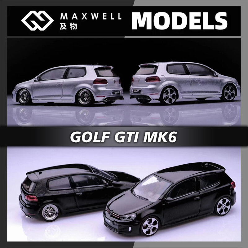 نموذج سيارة Maxwell-Diecast ، ألعاب مصغرة ، غطاء محرك oppure ، جولف GTI ، MK6 ، VI ، VAG ، BBS ، 1:64 ، بيع