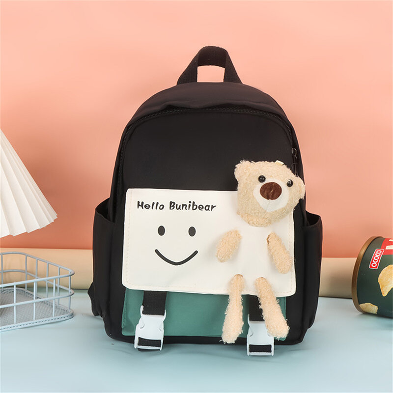 حقيبة ظهر الدب الصغير اللطيف للأطفال ، حقيبة ظهر لرياض الأطفال ، مطرزة مخصصة ، موضة المدرسة الابتدائية ، اسم مخصص