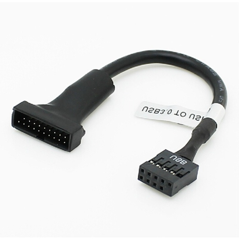 محول ل USB 2.0 اللوحة IDC 10pin/9pin أنثى إلى USB 3.0 20pin/19pin ذكر 10 سنتيمتر