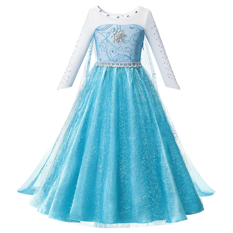 فستان أميرات مجمد للفتيات ، إلسا ، آنا ، ملكة الثلج ، رابونزيل ، زي الهالوين ، فستان حفلة عيد ميلاد للأطفال