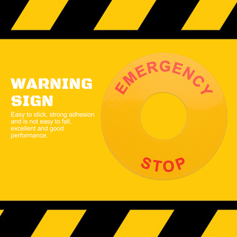 ملصق تحذير للتوقف في حالات الطوارئ ، ملصق لافتة تحذير ، معدات شارات ، 8 ms
