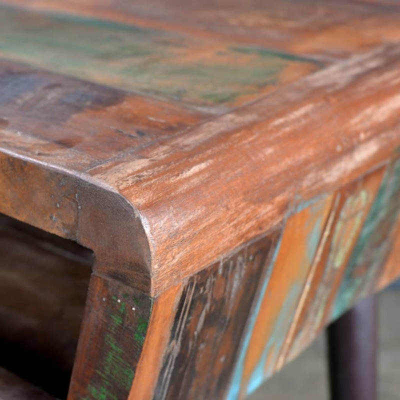 منضدة خشبية مستصلحة مع أرجل من الحديد دراسة طاولة كتابة أثاث المكاتب المنزلية