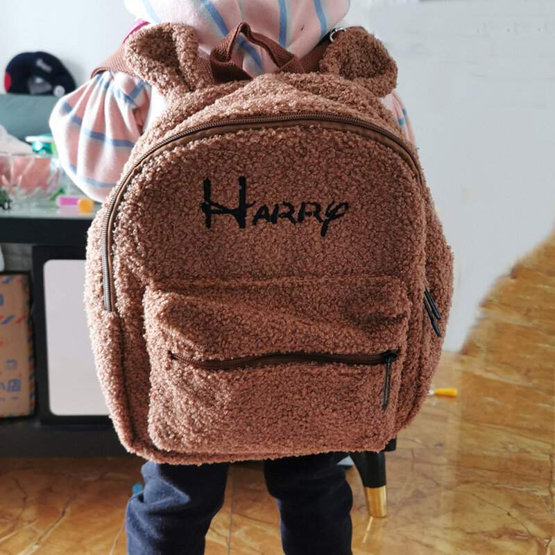 اسم مخصص مطرزة أرنب الأذن على ظهره ، حقيبة ما قبل المدرسة ، شخصية ، طفل صغير ، أطفال ، هدية يوم للأطفال