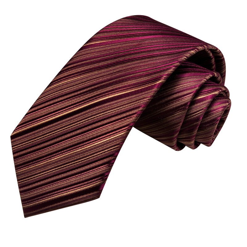 ربطة عنق مخططة للرجال ، ربطة عنق أنيقة للعمل ، علامة تجارية عصرية ، حفل زفاف ، أزرار أكمام يدوية ، بورجوندي ، بيع بالجملة