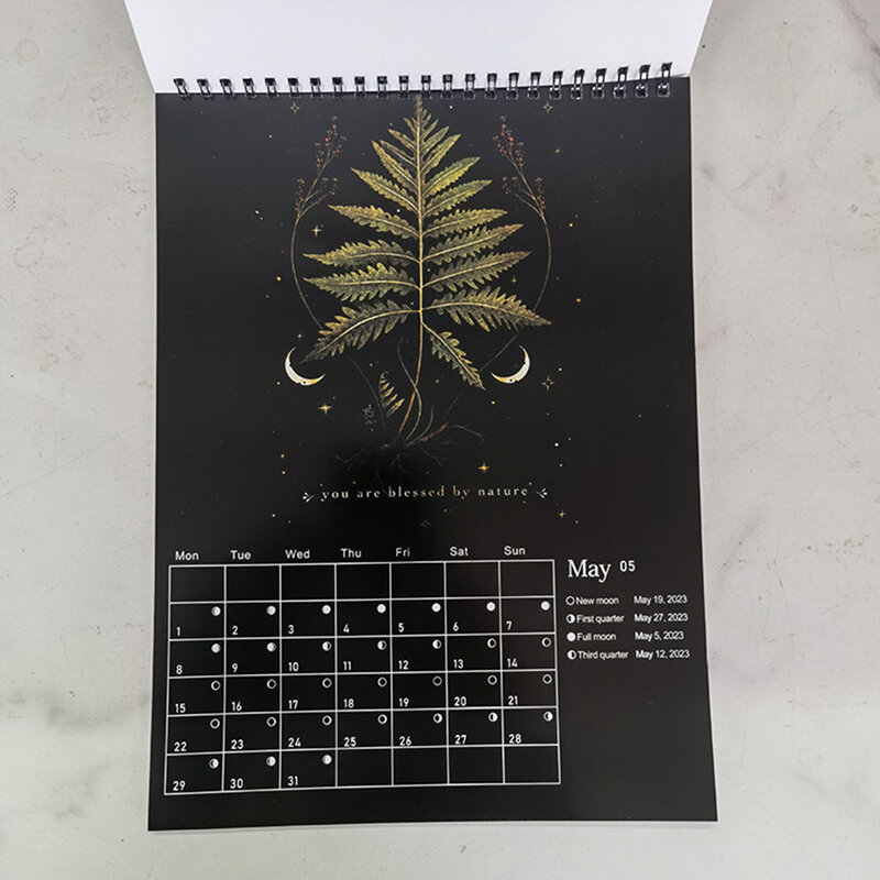 الظلام الغابات القمرية التقويم ، يحتوي على 12 الرسوم التوضيحية الأصلية ، رسمها على مدار السنة ، 2022 ، 1 قطعة
