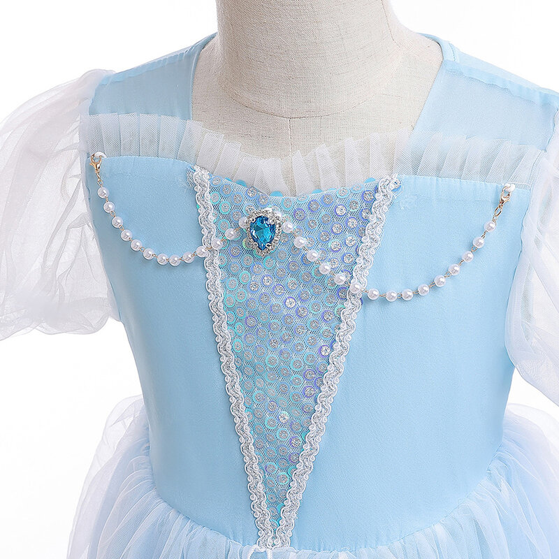 فستان ملكة الثلج إلسا للفتيات ، زي الأميرة التنكري ، ملابس الأطفال ، ثوب حفلة الكرنفال ، ملابس الأطفال للهالوين ، ملابس أنيقة