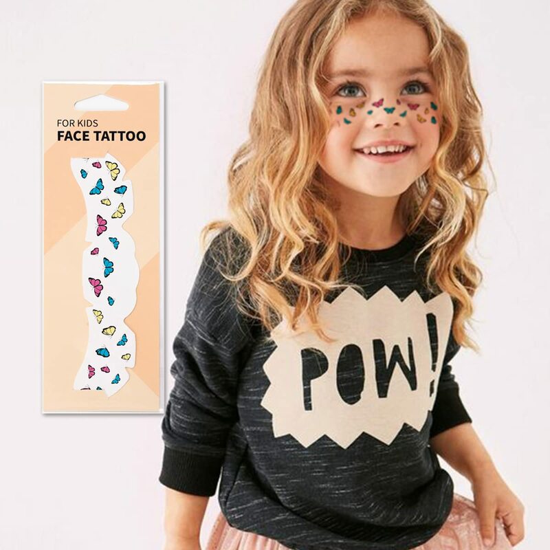 تاتو مؤقت لمكياج الوجه الجديد للأطفال ملصقات تاتو على شكل عين الديناصور وفراشة كارتونية للبنات والأولاد وحفلات الأطفال