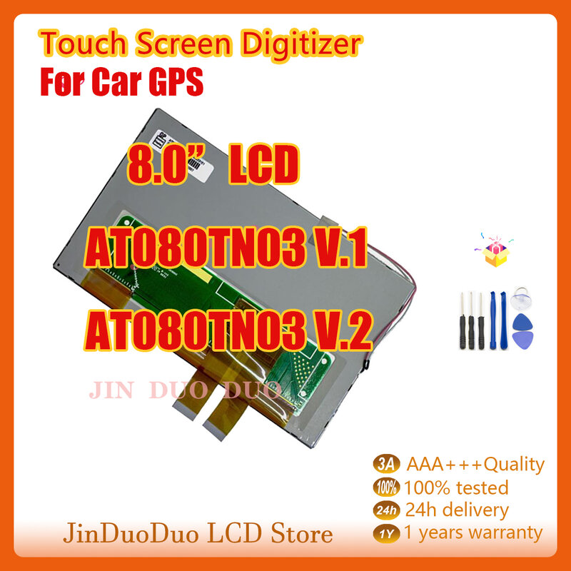 8.0 "الأصلي ل AT080TN03 V.1 V.2 LCD عرض محول الأرقام الجمعية ل سيارة AT080TN03-V.1 لتحديد المواقع AT080TN03 V.2 عرض استبدال