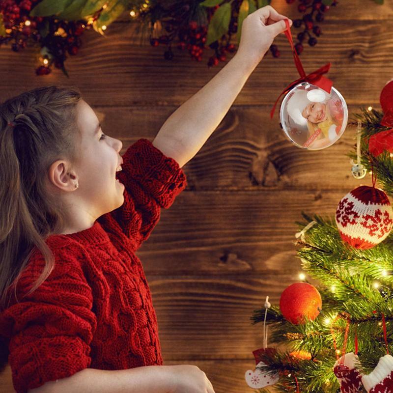 عالية شفافة الخيوط كاب عيد الميلاد الكرة ، قلادة الصورة الإبداعية ، لوازم زينة عيد الميلاد للأسرة