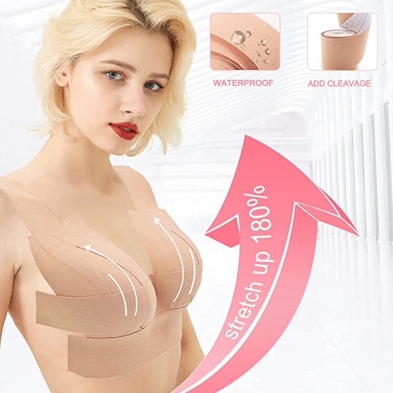 ملصقات غير مرئية بشريط الثدي مع غطاء حلمة من السيليكون اللاصق
