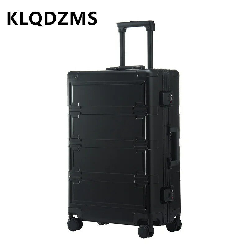 KLQDZMS 20 "24" 26 "28" سميكة للجنسين التجارية سبائك الألومنيوم والمغنيسيوم حقيبة عالية السعة المضادة للتصادم المقصورة الأمتعة