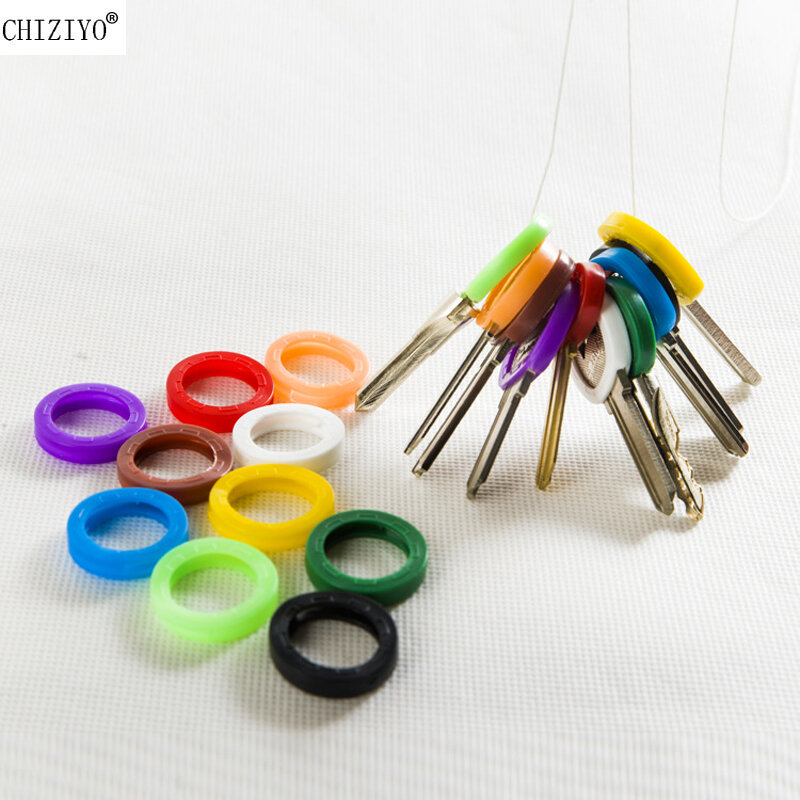 CHIZIYO-أغطية أغطية مفاتيح سيليكون مجوفة بألوان زاهية ، حلقة مفاتيح علوية ، حلقات ، سيارة ، منزل ، حقيبة ، الأحدث ، 10