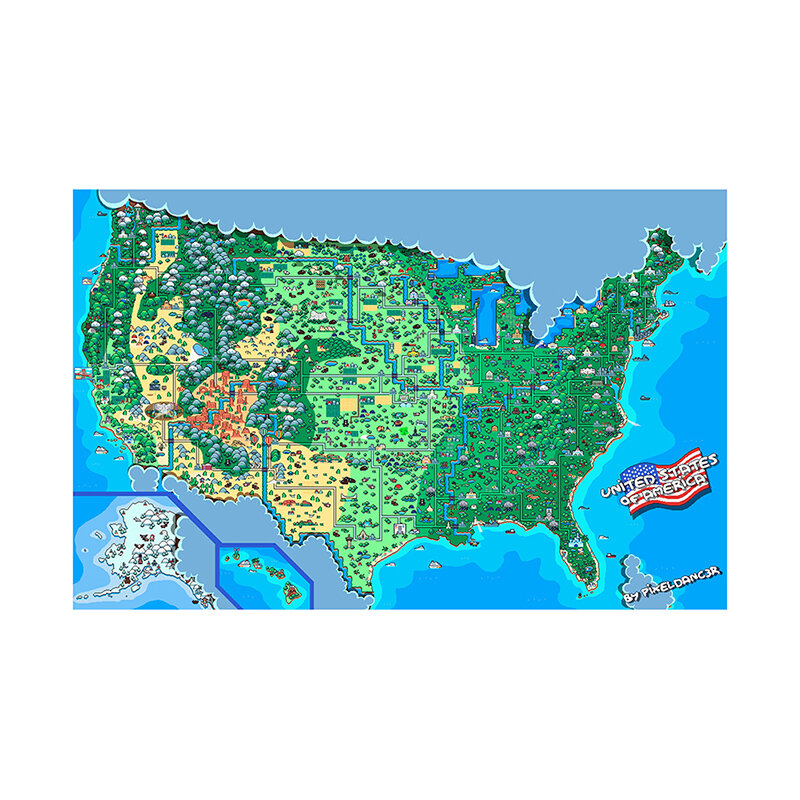 خريطة العالم الأمريكية ، ورق حائط صغير ، 59 × 42 سنتيمتر ، ملصق قديم ، لوحة جدارية ، فن تزيين ، مستلزمات مكتبية تعليمية