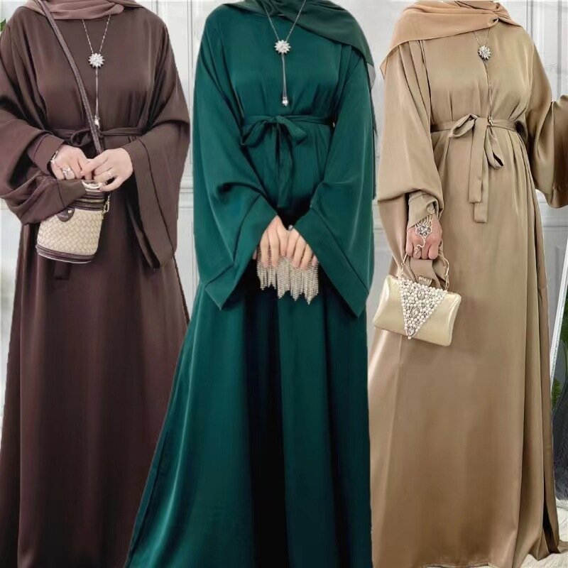 عبايات نسائية دبي فستان قفطان للحفلات ، فستان إسلامي ، ملابس نموذجية أساسية ، أحادية اللون ، مقاس كبير ، أزياء دبي