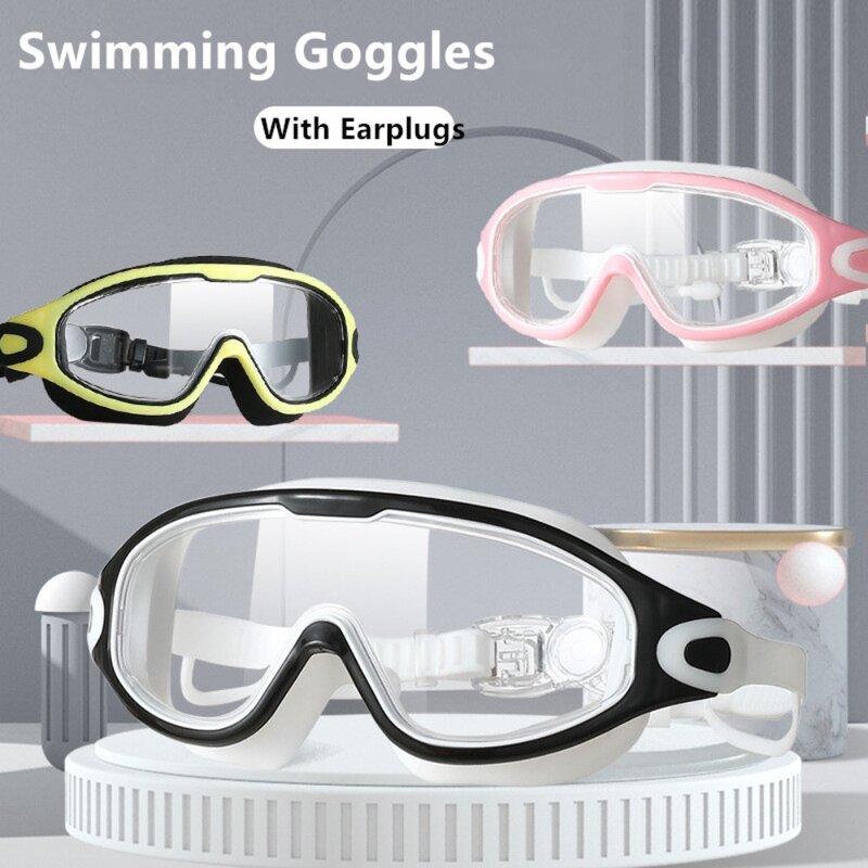مكافحة الضباب سيليكون نظارات السباحة ، رؤية واسعة ، ضوء مسطح ، متعدد الألوان ، قابل للتعديل ، السباحة نظارات ، الغوص نظارات