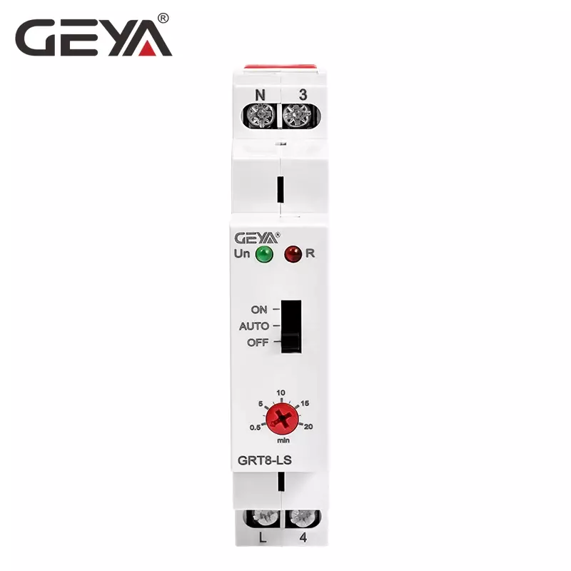 مفتاح درج GEYA Din ، مؤقت إضاءة تأخير إيقاف التتابع ، مفتاح ضوء التتابع ، LM ، 230VAC ، 16A ،-20 دقيقة